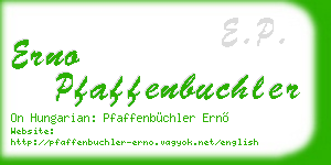 erno pfaffenbuchler business card