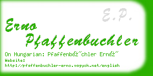 erno pfaffenbuchler business card